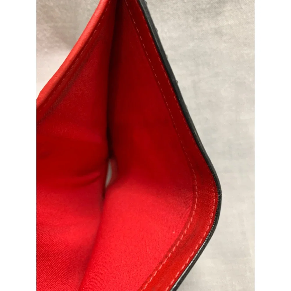 Christian Louboutin Paros Spiked Wallet Marble Print‎ Red Leather Bifold#607